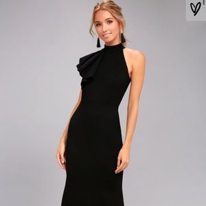 Lulu’s Margaux Black One-Shoulder Maxi Dress